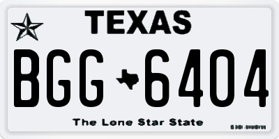 TX license plate BGG6404
