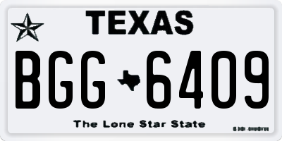 TX license plate BGG6409
