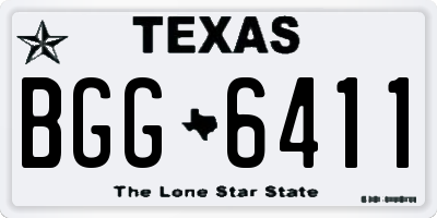 TX license plate BGG6411