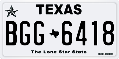 TX license plate BGG6418