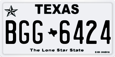 TX license plate BGG6424