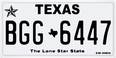 TX license plate BGG6447