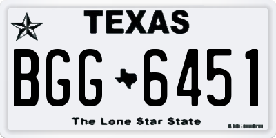 TX license plate BGG6451