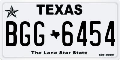 TX license plate BGG6454