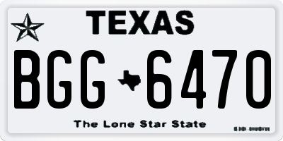 TX license plate BGG6470