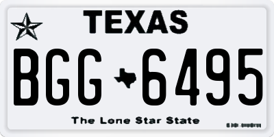 TX license plate BGG6495