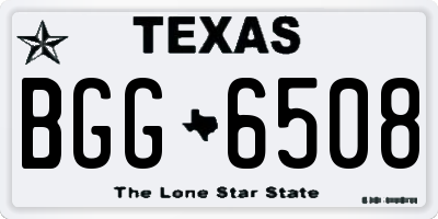TX license plate BGG6508