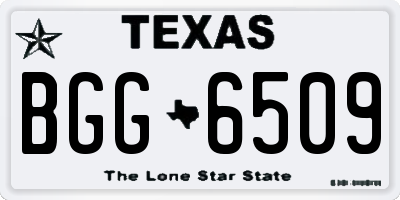 TX license plate BGG6509