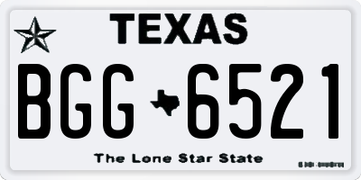 TX license plate BGG6521