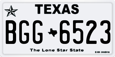 TX license plate BGG6523