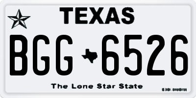 TX license plate BGG6526