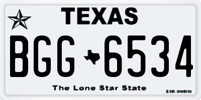 TX license plate BGG6534