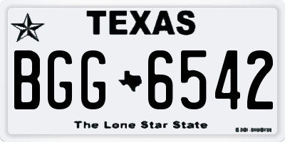 TX license plate BGG6542