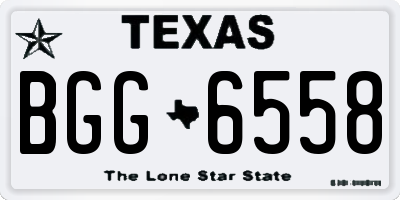 TX license plate BGG6558