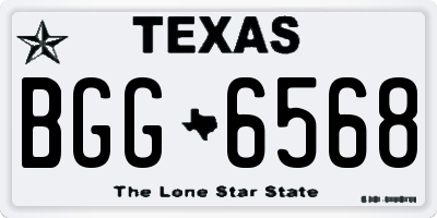 TX license plate BGG6568