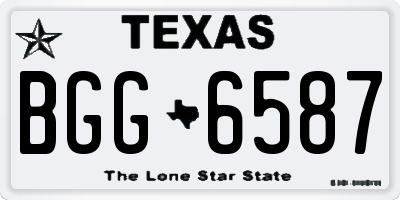 TX license plate BGG6587