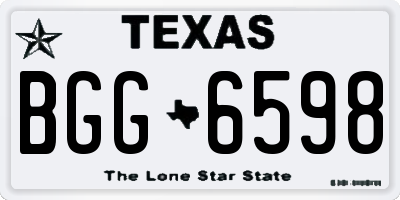 TX license plate BGG6598