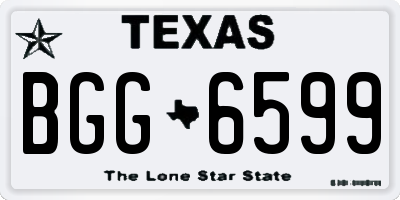 TX license plate BGG6599