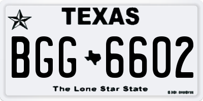 TX license plate BGG6602