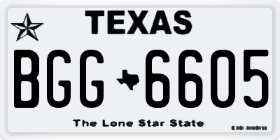 TX license plate BGG6605
