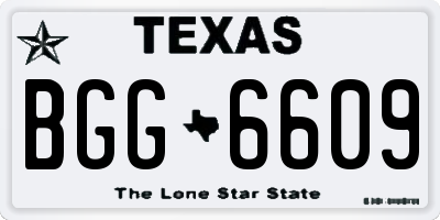 TX license plate BGG6609