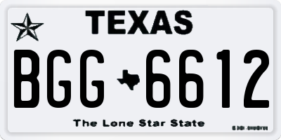 TX license plate BGG6612