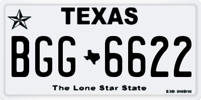 TX license plate BGG6622
