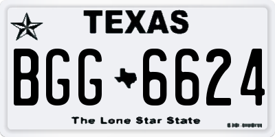 TX license plate BGG6624