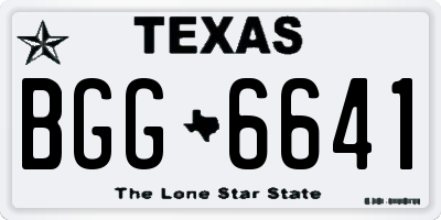 TX license plate BGG6641