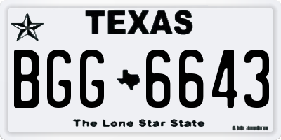 TX license plate BGG6643