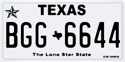 TX license plate BGG6644