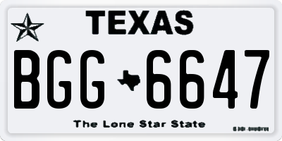 TX license plate BGG6647