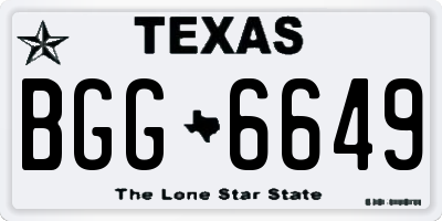 TX license plate BGG6649