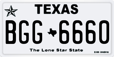 TX license plate BGG6660