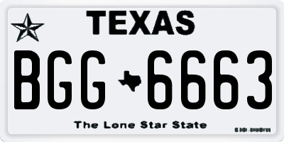 TX license plate BGG6663