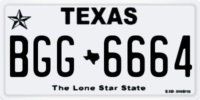 TX license plate BGG6664