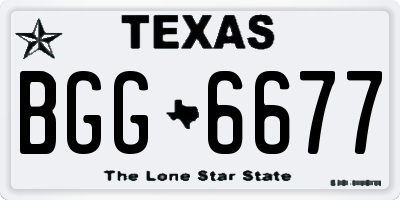 TX license plate BGG6677
