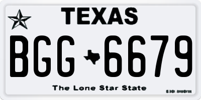 TX license plate BGG6679
