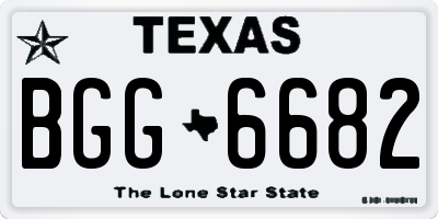 TX license plate BGG6682