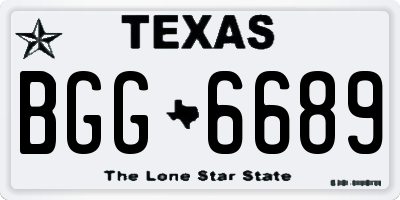 TX license plate BGG6689