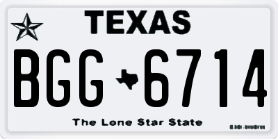 TX license plate BGG6714
