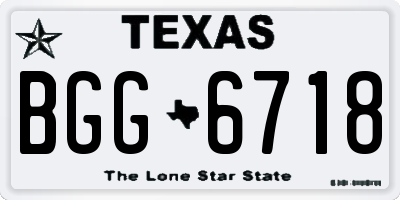 TX license plate BGG6718