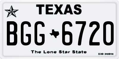 TX license plate BGG6720