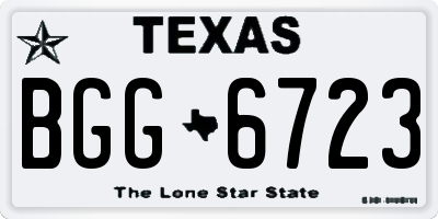 TX license plate BGG6723