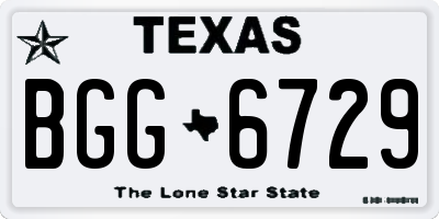 TX license plate BGG6729