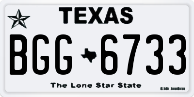 TX license plate BGG6733