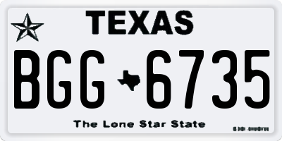 TX license plate BGG6735