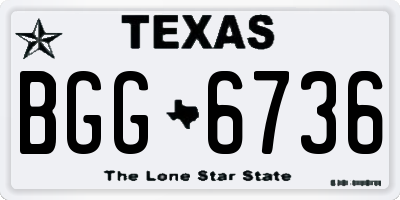 TX license plate BGG6736