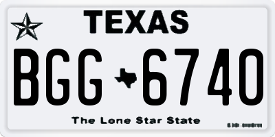 TX license plate BGG6740