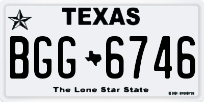 TX license plate BGG6746